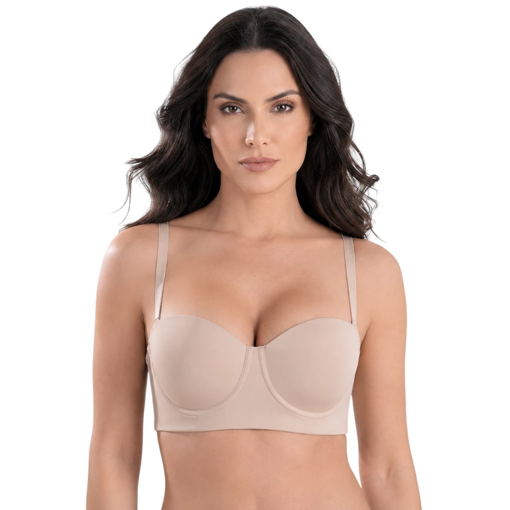 Bra Strapless Realce Espalda Ancha Regular Y Plus Haby 12052