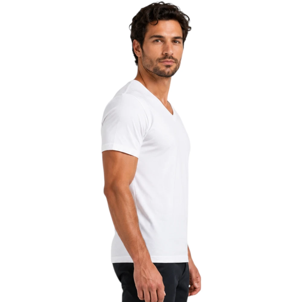 Camiseta Manga Corta Cuello V Algodón 3pz Hombre Rinbros 3026 - Image 2