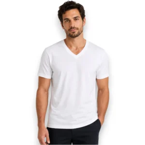 Camiseta Manga Corta Cuello V Algodón 3pz Hombre Rinbros 3026
