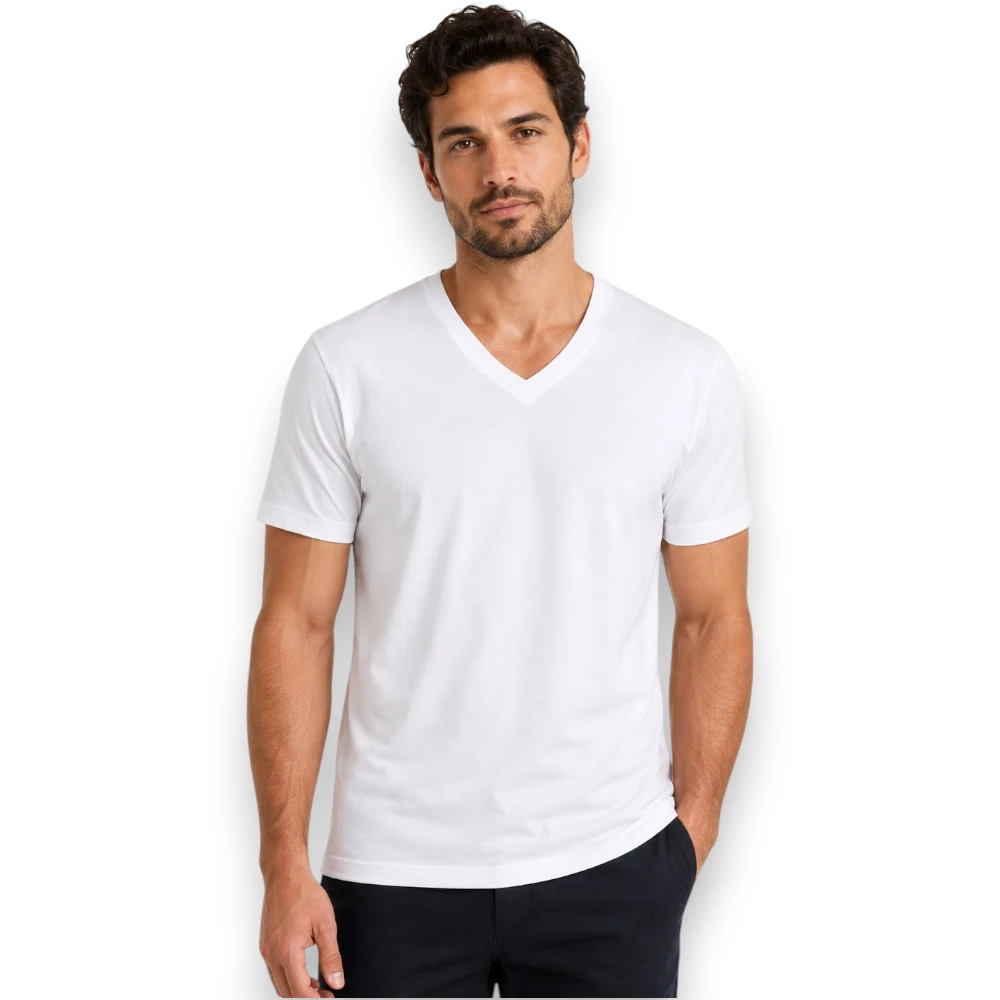 Camiseta Manga Corta Cuello V Algodón 3pz Hombre Rinbros 3026