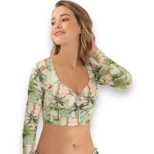 Top Manga Larga Con Varilla Traje de Baño Haby 32254
