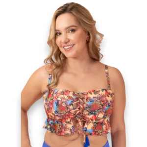 Top Strapless Con Amarre Frontal Traje De Baño Haby 32282