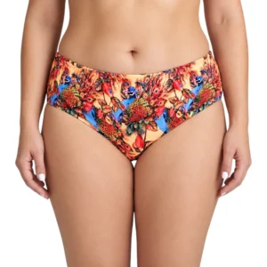 Panty Bikini Talle Medio Estampado Pavo Real Traje De Baño Haby 32283