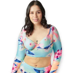 Crop Top De Baño Traje Manga Larga Colombiano Haby 32322