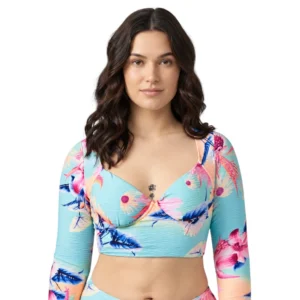 Crop Top De Baño Traje Manga Larga Colombiano Haby 32322