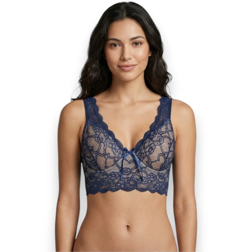 Bra Top Espalda Ancha Semi Reforzado Con Encaje Princesse de luxe 701