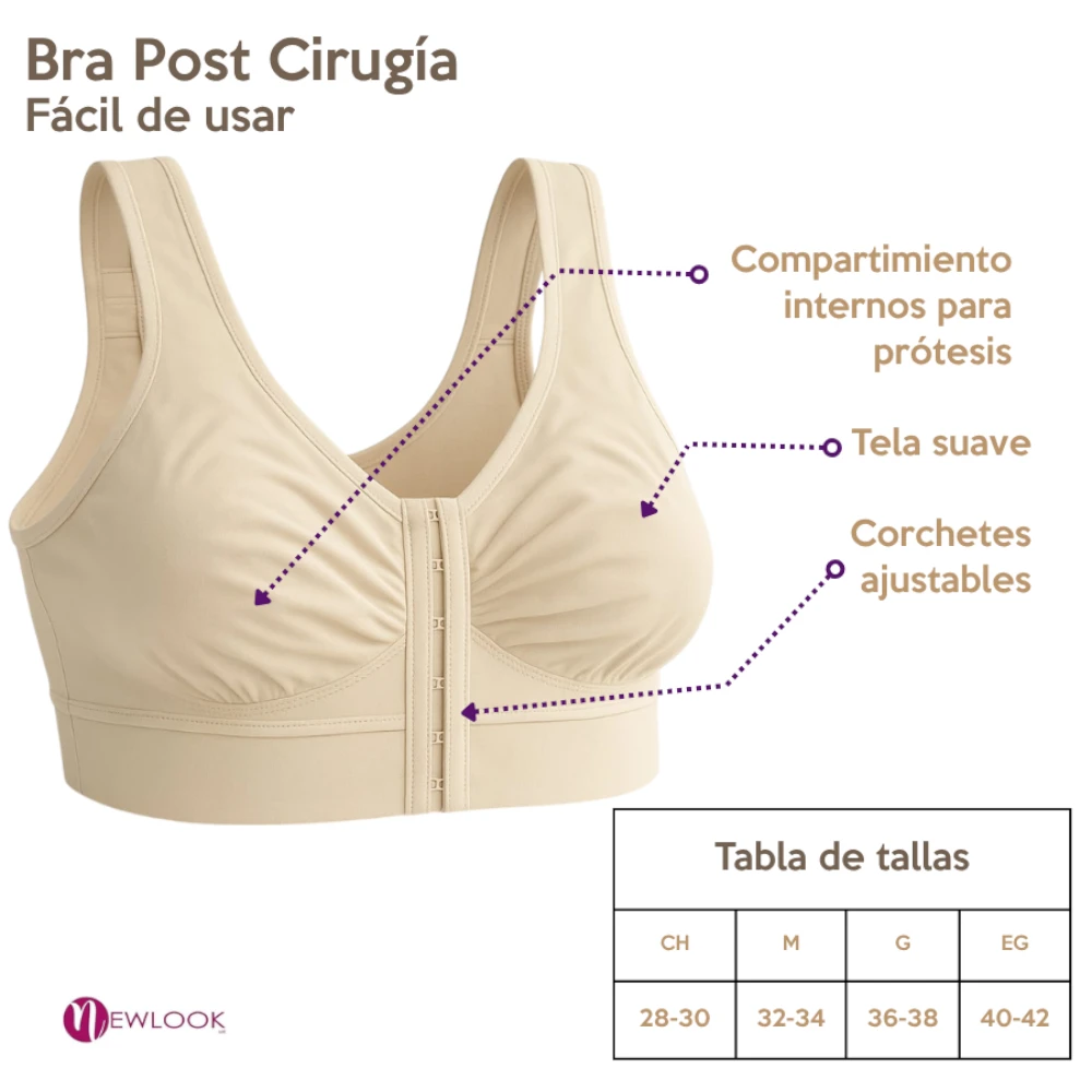 Bra Broche Al Frente Post Operatorio Cirugía 990 New Look - Image 3