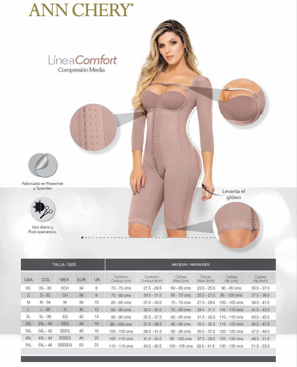 Faja Body Short Ann Chery Mara 5146 - Image 3